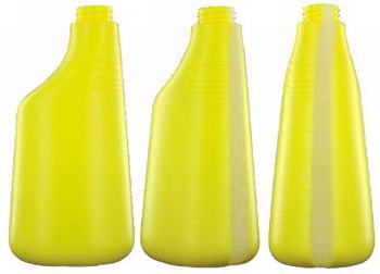 NIEUW: Fles 600 ml polyethyleen geel met schaalverdelingen