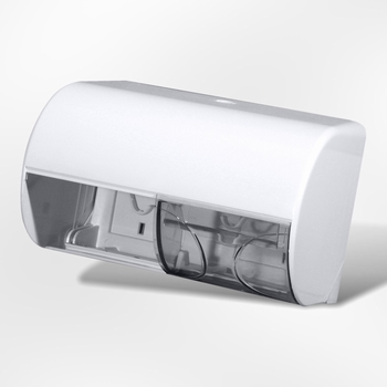 Toiletpapier dispenser wit dubbel vr std rollentjes