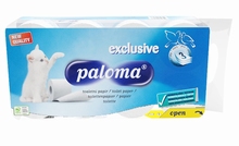 Paloma Toiletpapier Exclusive 3lg 150v Wit 6x8rl