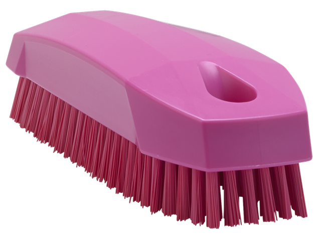 Nagelborstel polyester vezels hard - 40x50x130mm Roze