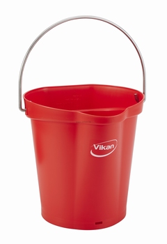 Emmer 6 liter: 255 x 257 x 246 mm. Rood