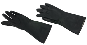 Handschoenen rubber - ZWART - LARGE