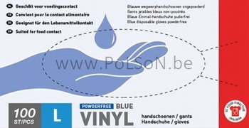 HANDSCHOEN VINYL BLAUW / 1000 LARGE (1x10 dispencers)