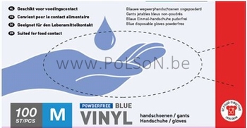 HANDSCHOEN VINYL BLAUW / 1000 MEDIUM (1x10 dispencers)