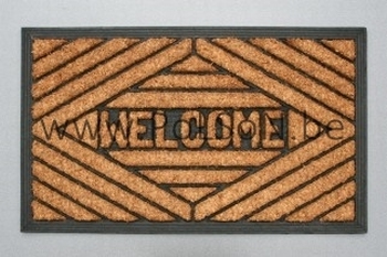 KOKOSMAT OP RUBBER  "WELCOME" 45 x 75 cm