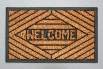 KOKOSMAT OP RUBBER  "WELCOME"  40 x 60 cm