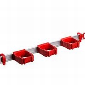 Toolflex One 54 cm rail met 3 x steelklemmen 1 set rood