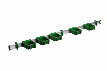 Toolflex One 94 cm rail met 5 x steelklemmen 1 set groen