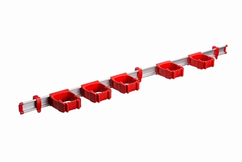 Toolflex One 94 cm rail met 5 x steelklemmen 1 set rood