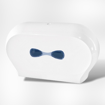Dubbele Dispenser voor Mini Jumbo Toiletrol Wit