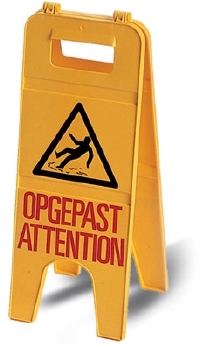 Seinbord dubbel "Opgepast/Attention"