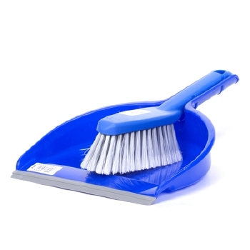 Handveger pvc + vuilblik plastiek - BLAUW