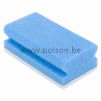 Schuurspons synthetisch - 13 x 7 cm - BLAUW/WIT