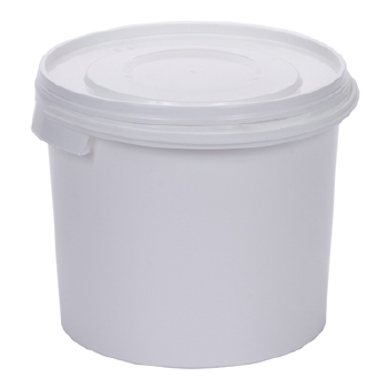 Emmer met deksel - 6,5 l - WIT