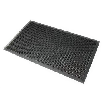 Rubber ringmat met rand 12,5 mm - 120 x 180 cm - GRIJS