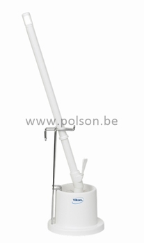 Toiletborstel met houder: polyester vezels medium ø180mm wit
