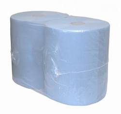Maxi rol 2 laags tissue blauw recyclage 380mx2m 2rollen