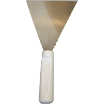 Spatel voor voedingsindustrie inox met wit handvat 10cm