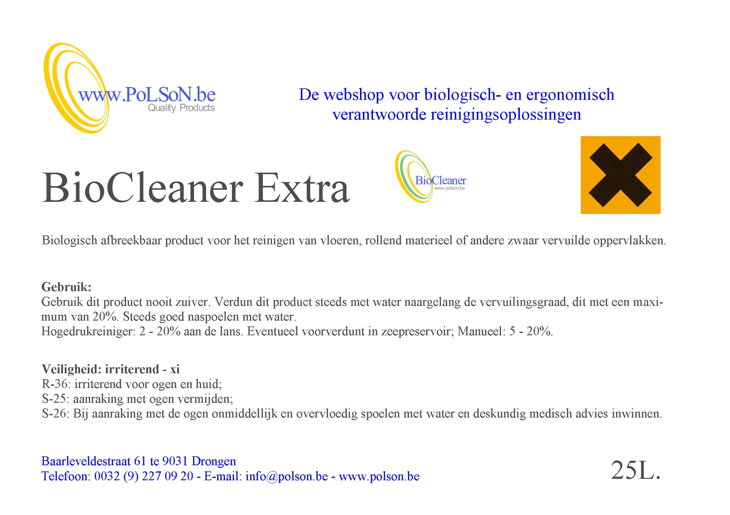 BIOCLEANER EXTRA 25L.