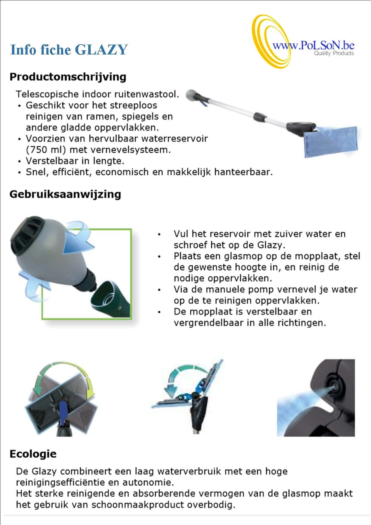 Greenspeed Glaspad - 12 x 26 cm - BLAUW