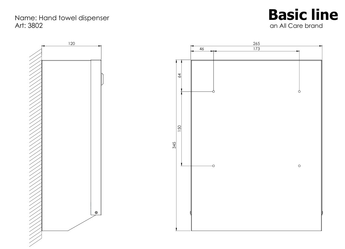 Handdoekdispenser Baseline RVS groot