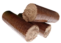 Houtbriketten uit zuiver geperst hout per 90 x 12kg.