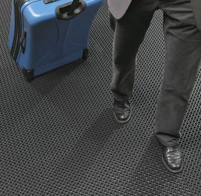 Rubber ringmat met rand 12,5 mm - 120 x 180 cm - GRIJS