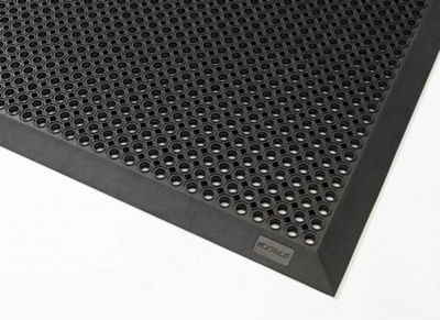 Rubber ringmat met rand 12,5 mm - 120 x 180 cm - GRIJS