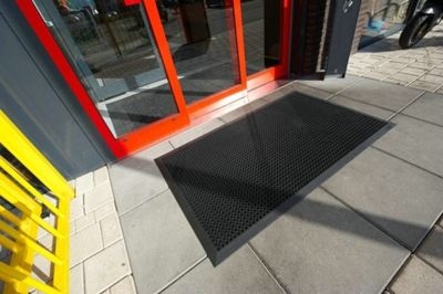 Rubber ringmat met rand 12,5 mm - 70 x 90 cm - GRIJS