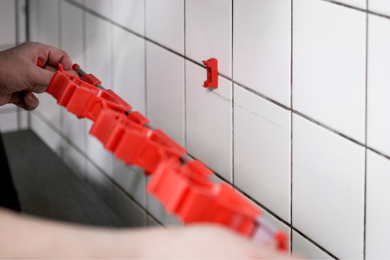 Toolflex One 94 cm rail met 5 x steelklemmen 1 set geel