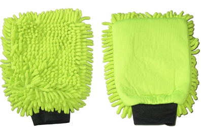 Washandschoen Microvezel ''Rasta'' groen