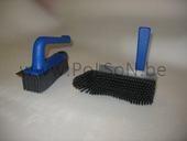 HANDBORSTEL RUBBER+WISSER met draaibaar handvat - blauw