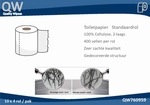 TOILETPAPIER standaard rol 400vel 2laags 100% cellulose 40rl
