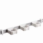 Toolflex One 54 cm rail met 3 x steelklemmen 1 set wit