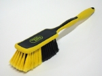 Handschrobborstel industrie zacht met lang handvat  - 26 cm - ZWART/GEEL