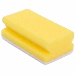 Schuurspons synthetisch - 13 x 7 cm - GEEL/WIT