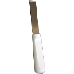 Spatel voor voedingsindustrie inox met wit handvat 2cm