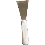 Spatel voor voedingsindustrie inox met wit handvat 6cm