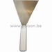 Spatel voor voedingsindustrie inox met wit handvat 10cm